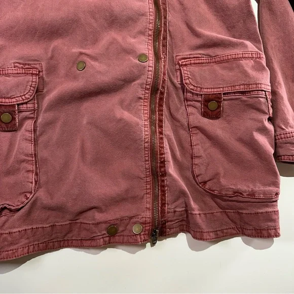 Anthropologie utility jacket soft washed field style pockets S rose - Picture 5 of 15